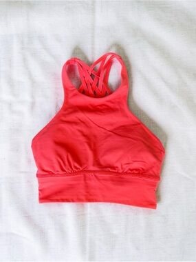 Lululemon Coral Strappy High-Neck Sports Bra